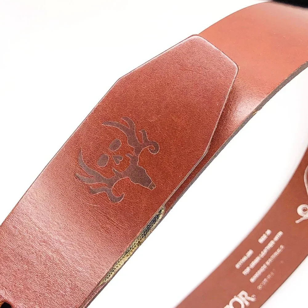 Michael Waddell's Bone Collector Brown Leather Belt with silver tone buckle 36